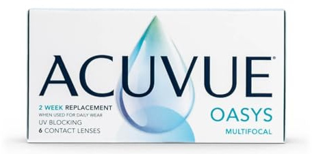 ACUVUE OASYS MULTIFOCAL - Lenti a contatto quindicinali per la presbiopia - Protezione UV;+4.00 diottrie; BC 8.4; DIA 14.30; ADD Low; 6 lenti