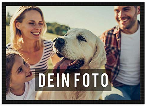 Print Royal Fußmatte Bedrucken mit eigenem Foto - Fußabtreter selbst gestalten - Verschiedene Größen 60 cm bis 120 cm - rutschfest, 75 x 50 cm mit Gummirand