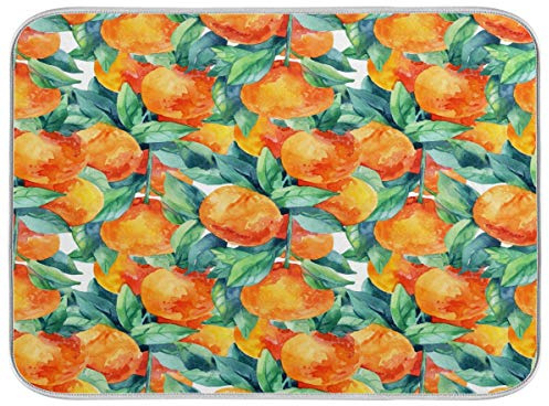 LUCKYEAH - Tappetino assorbente ad asciugatura rapida per piatti a base di frutta, arancione senza cuciture, per la casa, la cucina, il bancone da pranzo, 40,6 x 45,7 cm