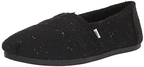 TOMS Herren Alpargata aus recycelter Baumwolle Flache Slipper, SCHWARZ, 44.5 EU