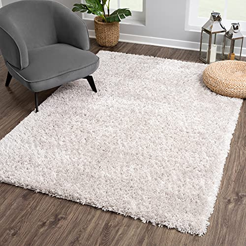 SANAT Porto Shaggy Wohnzimmer Teppich - Hochflor Zottel-Teppiche für Wohnzimmer, Schlafzimmer, Küche, Flure, Kinderzimmer - Leicht Zu Reinigen, Superweich, Modern Teppich Hellgrau 80 x 200 cm