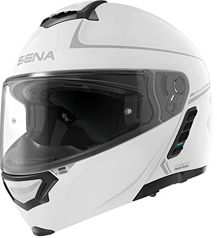 Sena Impulse Modular Motorcycle Smart Helmet (Gloss White, Large)