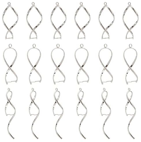 SUPERFINDINGS 18 Stück 3 Stil Silber Messing Twist Ice Pick Pinch Bails Messing Pinch Bails Ice Pick Pinch Clip Verschluss Filigrane Rack Beschichtung Schmuckverschlüsse Für Die Schmuckherstellung