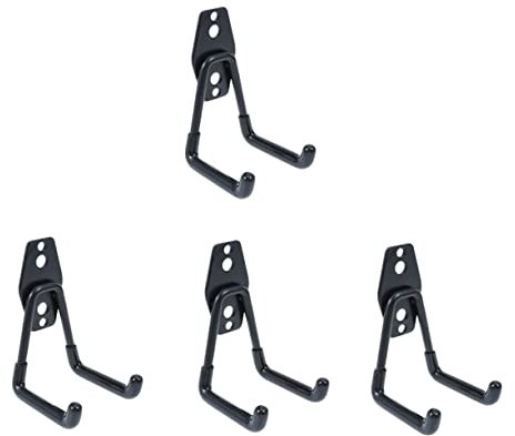DOITOOL Schwarze Metallhaken 4 Stück Wandmontage Anti Rutsch Pvc Beschichtet Hochbelastbar Eisenhaken Für Garage Balkon Lager Aufbewahrung