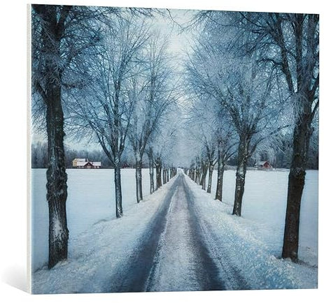 kunst für alle Leinwandbild: Christian Lindsten Schwedischer Winter - hochwertiger Druck, Leinwand auf Keilrahmen, Bild fertig zum Aufhängen, 80x65 cm