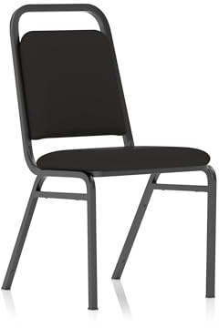 Banqueting Black Stacking Chair | Black Fabric, Stackable up to 10, Padded Seat, Great for Conference/Meeting Rooms