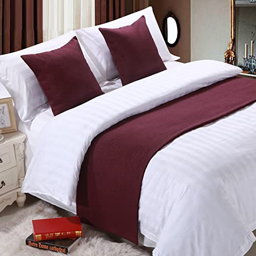 TTiiLoe Chemin de lit doux fuchsia qui ne se décolore pas - Couleur unie - Décoration de la maison - Écharpes de lit tendance - Pour salon, chambre à coucher, hôtel - 180 x 50 cm