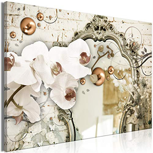 murando - Akustikbild Abstrakt Bilder Akustikschaum Hochleistungsschallabsorber Schallschutz Leinwand 1 tlg Wandbild Raumakustik Schalldämmung Blumen Orchidee Ornament Ziegel