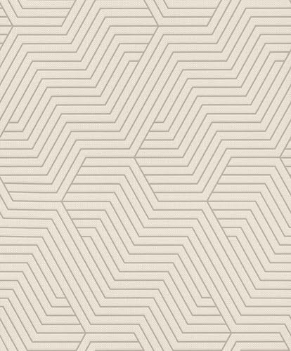 Rasch Tapet 312515 – ljus fibertapet i krämvitt med geometriskt mönster från fina linjer från Deco Style kollektionen