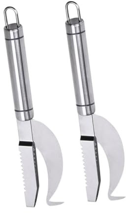IMIKEYA Grattoirs à Écailles de Poisson en Acier Inoxydable 2 Pièces, Outil de Nettoyage Léger et Portable, Écailleur Cuisine Pratique pour Fruits de Mer, Ustensile pour Écailler Rapidement