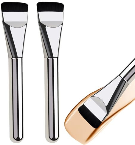 2 Stück Foundation Pinsel Flach, Puderpinsel für Flüssiger, Flach Foundation Concealer Brush, Ultra Thin Foundation Brush, Foundation Pinsel, Makeup Concealer Brush, Geschenke für Mädchen, Damen
