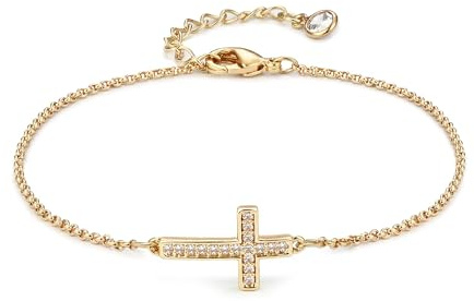 Jenosy Gold Armband Damen 14K Vergoldet Personalisiertes Verstellbar Anhänger Armband für Frauen Mädchen Schmuck