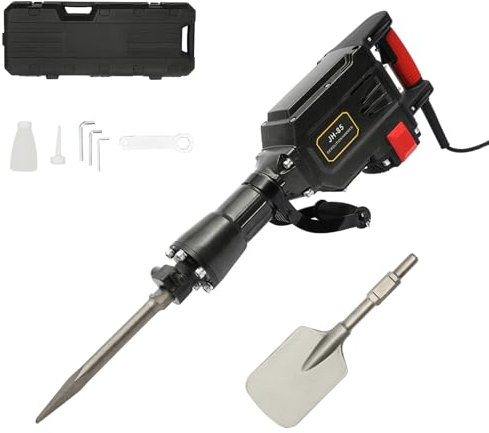 220V Electric Demolition Jack Hammer, 1700w Jack Hammer, Garden Tree Digger mit Scraping Chisel and Point Chisel