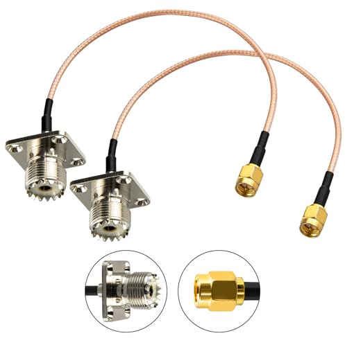 urcianow 2PCS Connettore Montaggio a Pannello SMA Maschio a SO239 UHF Femmina, Adattatore Coassiale RG316 da 20cm, Cavo per Antenna RF, Ponticello Coassiale, Connettore RF per Radio, Trasmettitore