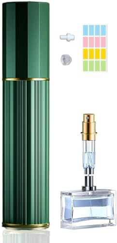 Travelofo 10ML Parfüm Abfüller, Parfümzerstäuber Nachfüllbar, Befülltechnik Ohne Trichter Leer Parfüm Zerstäuber Sprühflasche für Reise Handtasche Unterwegs (Grün)