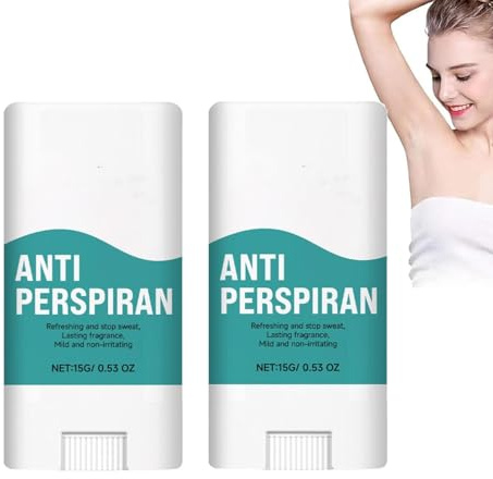 Antitranspirant Deo Stick gegen starkes Schwitzen im gesicht, Hände und schweiß Füße und am kopfschwitzen,Sweat off roll on stick,Anti Schweiß Deo Stick für Männer Frauen,für empfindliche Haut (2PC)