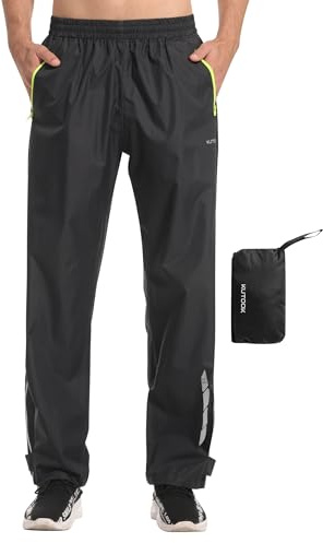 KUTOOK Pantalones Impermeables, Lluvia, Chubasquero Ligeros Impermeables Hombre, Transpirables, para Trekking, Senderismo, Montaña, Golf, Pesca, Ciclismo, Moto L