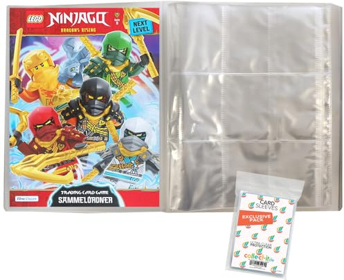 Bundle mit LEGO Ninjago Serie 9 Next Level Trading Cards - 1 Leere Sammelmappe + Exklusive Collect-it Hüllen