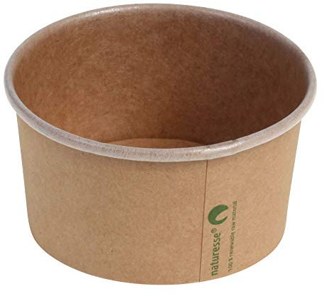 VEPATIM 100 Eisbecher Pappbecher Kraft mit umweltfreundlicher Beschichtung 240 ml Ø 96mm braun