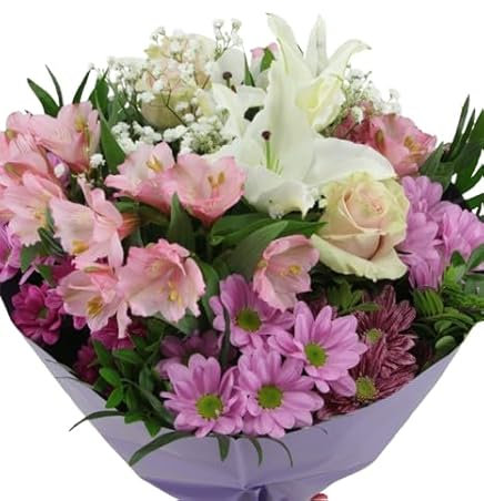 DECOALIVE - Ramo de Flores Rosas - Ramo Natural de Primavera