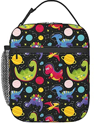 Hulnulnu Kids Lunch Bag, Dinosaur Insulated Lunch Bag, Reusable Portable Cooler Lunch Box, Waterproof Lunch Tote for School/Picnic/Office/Work