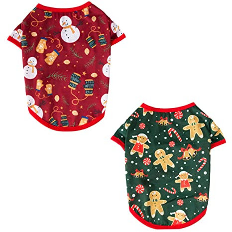 BUGUUYO 2stücke Weihnachtskostüm Für Haustiere Haustierbekleidung Hundebekleidung Welpenkostüm Pet Outfit Festive Clothing Winter Pet Dress Cute Dog Costume