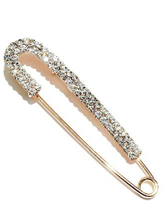 Nvzi Große Sicherheitsnadel für Damen,Kristall,Schmuck,Brosche(Gold) | Strick,Schal,Revers oder Kragen,Brosche