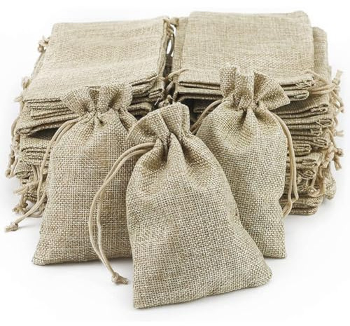Hrlace jutesäckar jutepåse med dragsko säckväv väskor presentpåsar smyckesväska förvaringspåsar för smycken bröllop jul fest födelsedagsfest DlY hantverk 5 stycken 20 x 25 cm