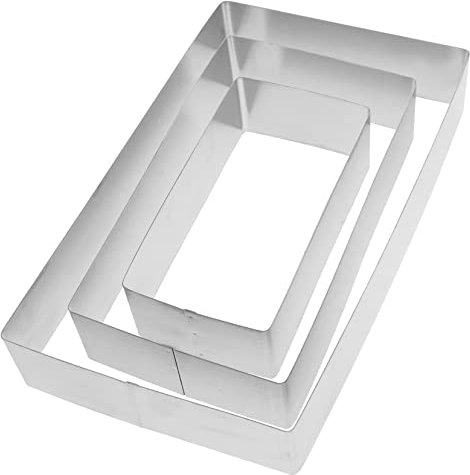 SECFOU 3stücke Teiliges -Mousse-Ring-Set Rechteckig Für Tiramisu-Kuchen Keksform Backwerkzeug