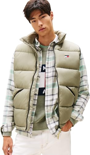 Tommy Jeans TJM Vail Puffer Vest Dm0Dm22069 Gilet, Green (Utility Sage), XL Homme