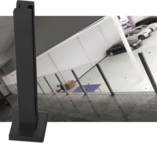 LNNW Glass Balustrade Post Glass Railing Post Black, Platform Hallway Glass Panel Clamp Garage/Parking Fence Railing Systems Stainless Steel(95cm/37.4 in)