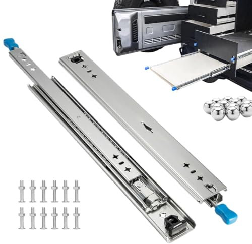 Generisch 1 Paar Rollenauszug Vollauszug Schubladenauszug Kugelführung Mit Lock-in/Out Einrastfunktion 120 KG Ladekapazität 300 350 400 450 500 550 600 650 700 750 800 850 900 950 1000 mm(32in/800mm)