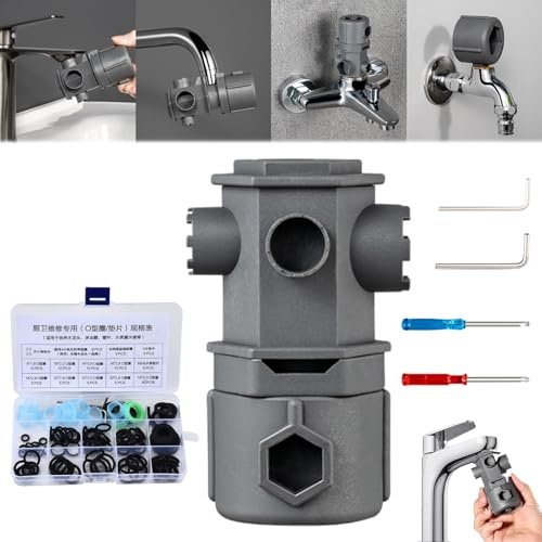 fjaldjfu Wasserhahnschlüssel, 16-in-1-Multifunktionsschlüssel-Werkzeugsatz, Wasserhahnschlüssel Set, überlegenes Werkzeug-Wasserhahn-Sitzschlüsselsatz Mit Nützlichen Gadgets (1Satz+1BOX)