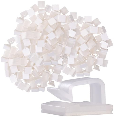 General Office Kabelclips: 100er-Set selbstklebende Kabelhalter, für innen und außen, transparent (Kabelschellen, USB-Kabelhalter, Zigarettenanzünder)