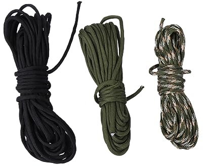 NAMOARLY 3stücke Geflochtenes Nylonseil Schwarz Reflektierend Für DIY Kunsthandwerk Camping Wäscheleine Anhänger Armbandseil Innen Außen Zubehör Weben