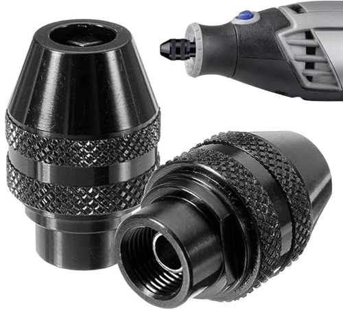keyxer Mandril para Taladro Multifuncional + Portabrocas Taladro de 3 Mordazas | Accesorio Compatible para Dremel 4000/3000/200 y Más | Incluye Adaptador SDS para Brocas 1/32”-1/8”
