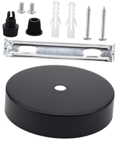 Operitacx Montagehalterung und Abdeckplatte für Deckenleuchte aus Kunststoff und Eisen Schwarz Vielseitig für Selbstgemacht Lampen Stilvoll und Elegant für Wohnzimmer Geeignet