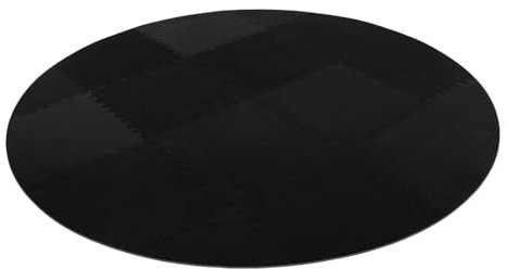 Hot Tub Pad Fundation - Tapis de protection de sol pour piscines extérieures - Rembourrage EVA pour jacuzzis - Tapis de piscine pliable - Rond 196 x 196 x 0,6 cm (noir)