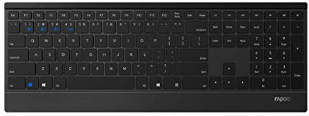 Rapoo 9300M kabelloses Tastatur-Maus Set Wireless Deskset 1300 DPI Sensor 12 Monate Batterielaufzeit kompakt BE-Layout AZERTY PC & Mac - schwarz