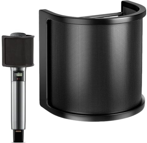 Mikrofon Filter - Windschutz Für Mikrofon,Popkiller mit Doppelschicht-Schutz für Studioaufnahmen, Podcast & Karaoke – Handheld Mikrofonabdeckung gegen Störgeräusche