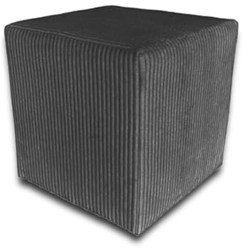 Best For Home | Würfel Pouf Hocker | Schwarz Poof Fußhocker | Samt Sitzhocker für Wohnzimmer, Schlafzimmer & Flur | Polster Ottoman | Gepolstert Sitzpuff oder Sitzwürfel für Sofa oder Sessel