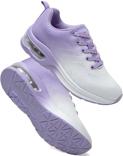 Baskets Femme Chaussures De Course avec Coussin D’Air Amortissantes Sport Sneakers Légères Respirantes Antidérapantes pour Running Marche Fitness Et Quotidien
