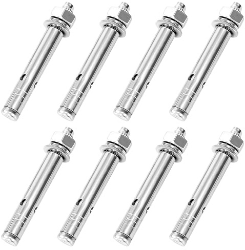 Tunejoy Boulons à Expansion Hexagonaux M6x60 Boulons D'ancrage 304 Inoxydable Cheville à Béton Lourd Devoir Métallique pour Mur Béton Brique 8 Pièces
