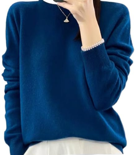 Générique Pulls en Cachemire pour Femmes, Hauts en Laine Douce à Manches Longues et col Montant, Pull en Tricot uni
