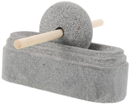 Mortier et Pilon en Pierre Naturelle, Bol Gris Manuel | Bois, Design Stable, pour Épices et Médecine Traditionnelle, Usage Maison et Voyages
