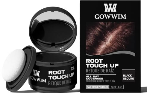 Gowwim Ansatzpuder 4g Schwarz - Haarpuder Männer und für Frauen wasserfesten Haar Concealer zur Haarverdichtung Wurzeln für dünner werdendes Haar