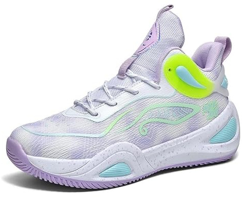 Unisex basketskor är andningsbara, lätta och moderiktiga, halkfria slitstarka sportskor Skor för promenader(Purple,36 EU)