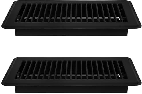WOONEKY 2 Piezas Rejillas de Ventilación para Suelo Metal Duradero Cubierta Transitable para Registro de Calefacción Ventilación Hogar Oficina Diseño Moderno Fácil Instalación
