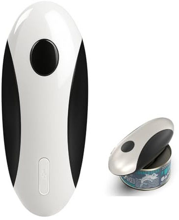Nikou Elektrischer Dosenöffner, Wiederaufladbarer Konservenöffner Automatischer Magnetischer One Touch Dosenöffner, Berührungsfreie Aufwand Beim Öffnen für Senioren und Arthritiker (500 mAh)