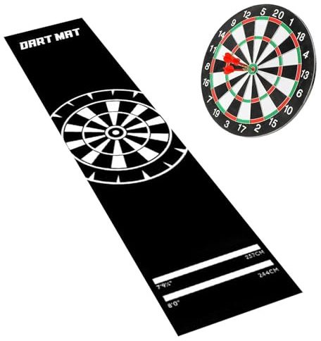 Dartbrädmatta – darttavla matta för golv, halkfri bärbart golvskydd med kastlina | Dartmattor | för spelrum rekreationscenter sportklubb kontor källare garage